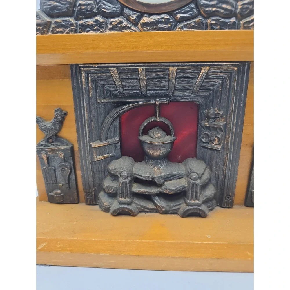 United Clock Corp. Hearth Roosters Lighted Motion Fireplace Clock Model 402